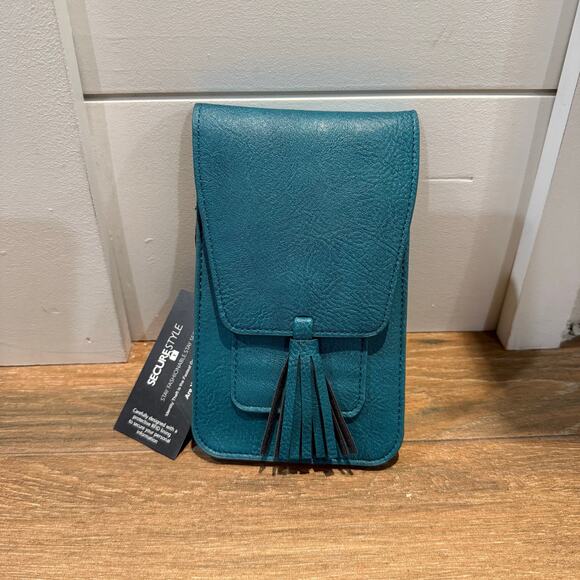K. Carroll Accessories Teal Crossbody Phone Purse With RFID Protection & Tassel - Picture 1 of 6